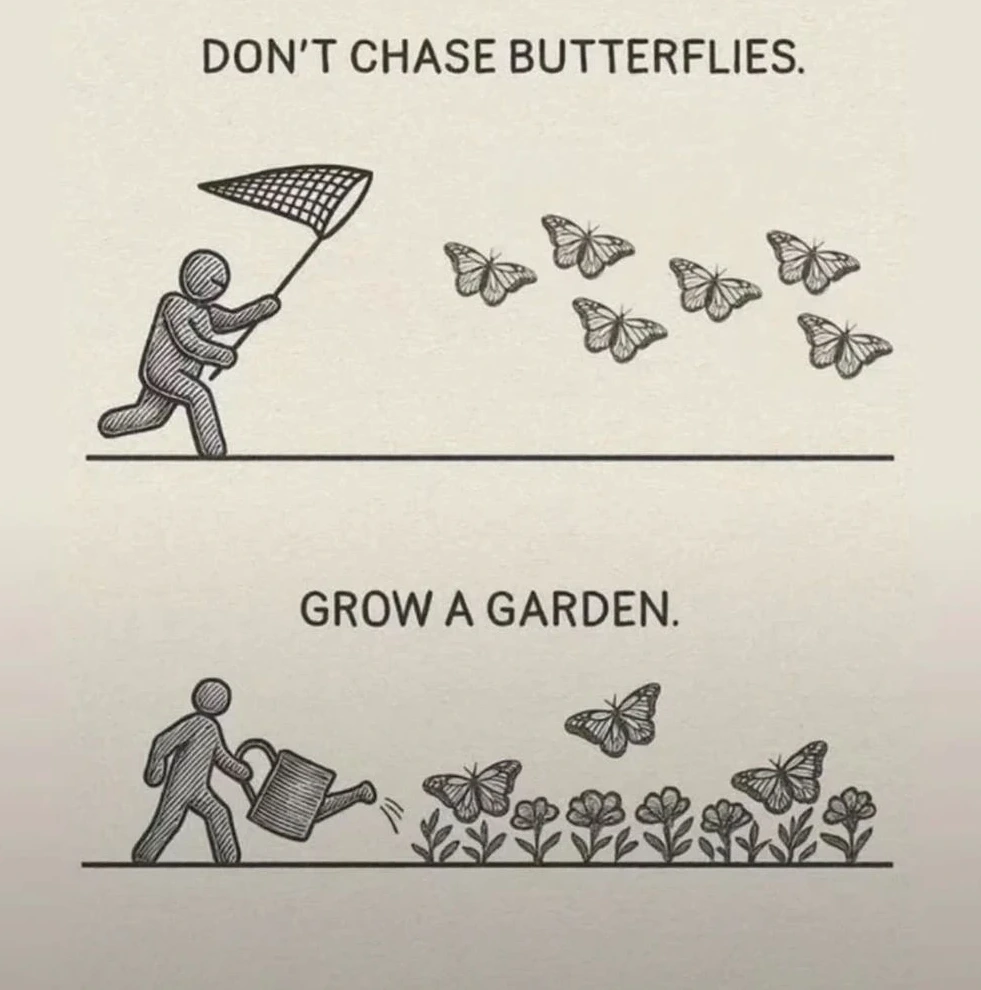 Don't chase butterflies. Grow a garden.
